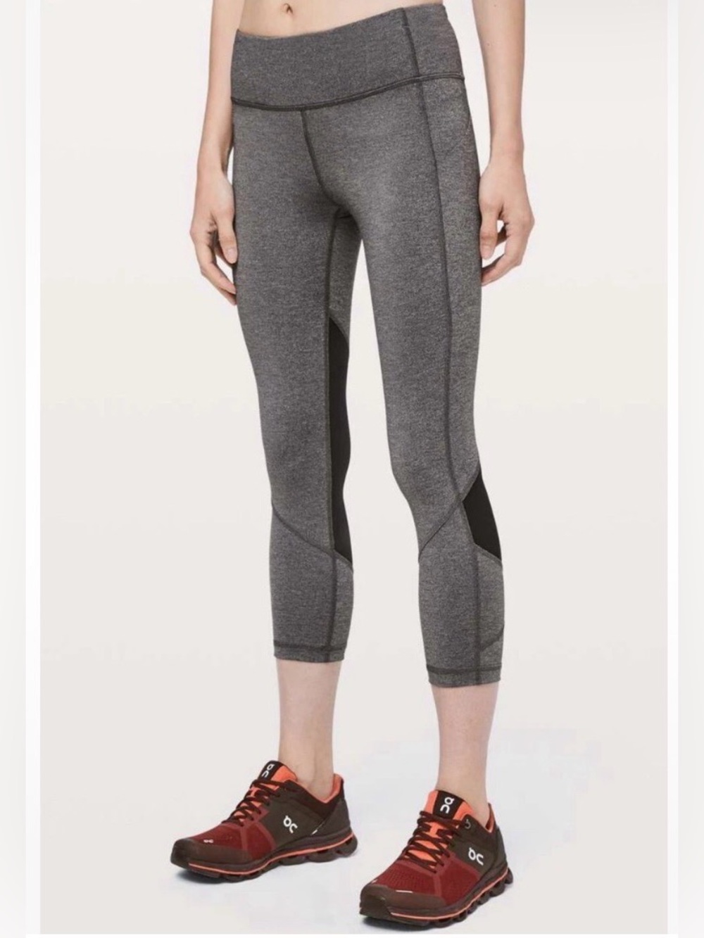 Lululemon Pace Rival Crop black/grey leggings